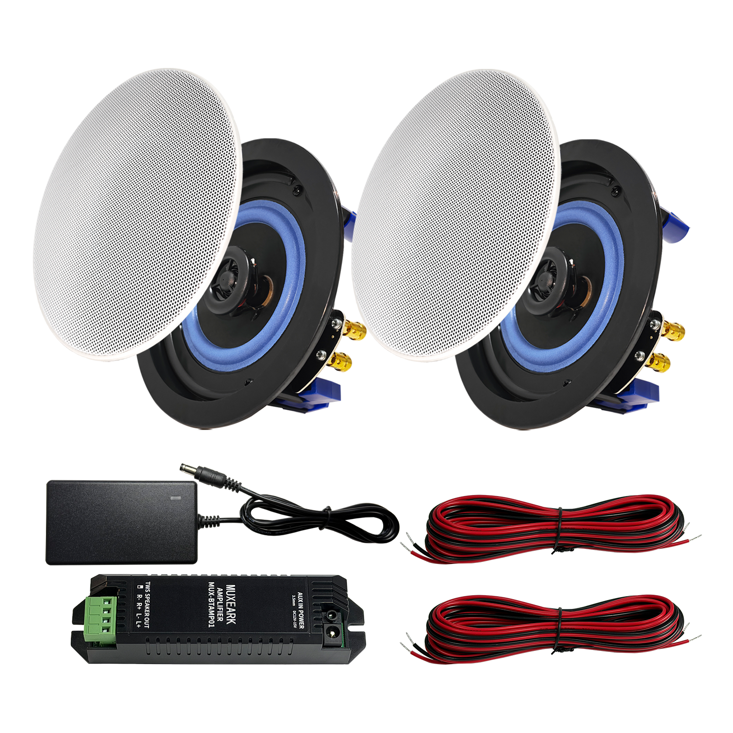 Audio Music System For Home - MUXEARK 2PCS 4 Inch Home Audio
