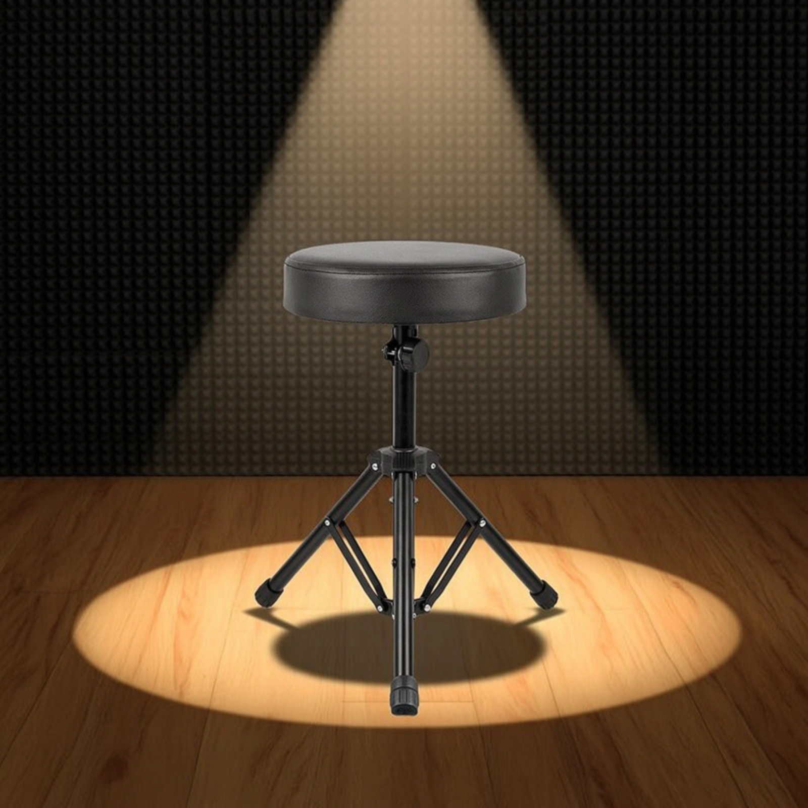 Drum Practice Pad - Drum Stool with Padded Seat Height