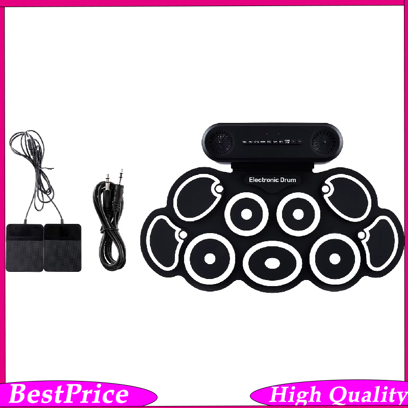 Drum Practice Pad - Electronic Drum Set USB Roll-Up Silicon