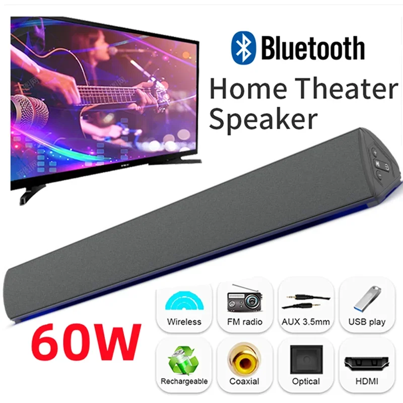 60W Wireless TV PC Soundbar Bl - Audio Music System For Home incelemesi ve fiyatı