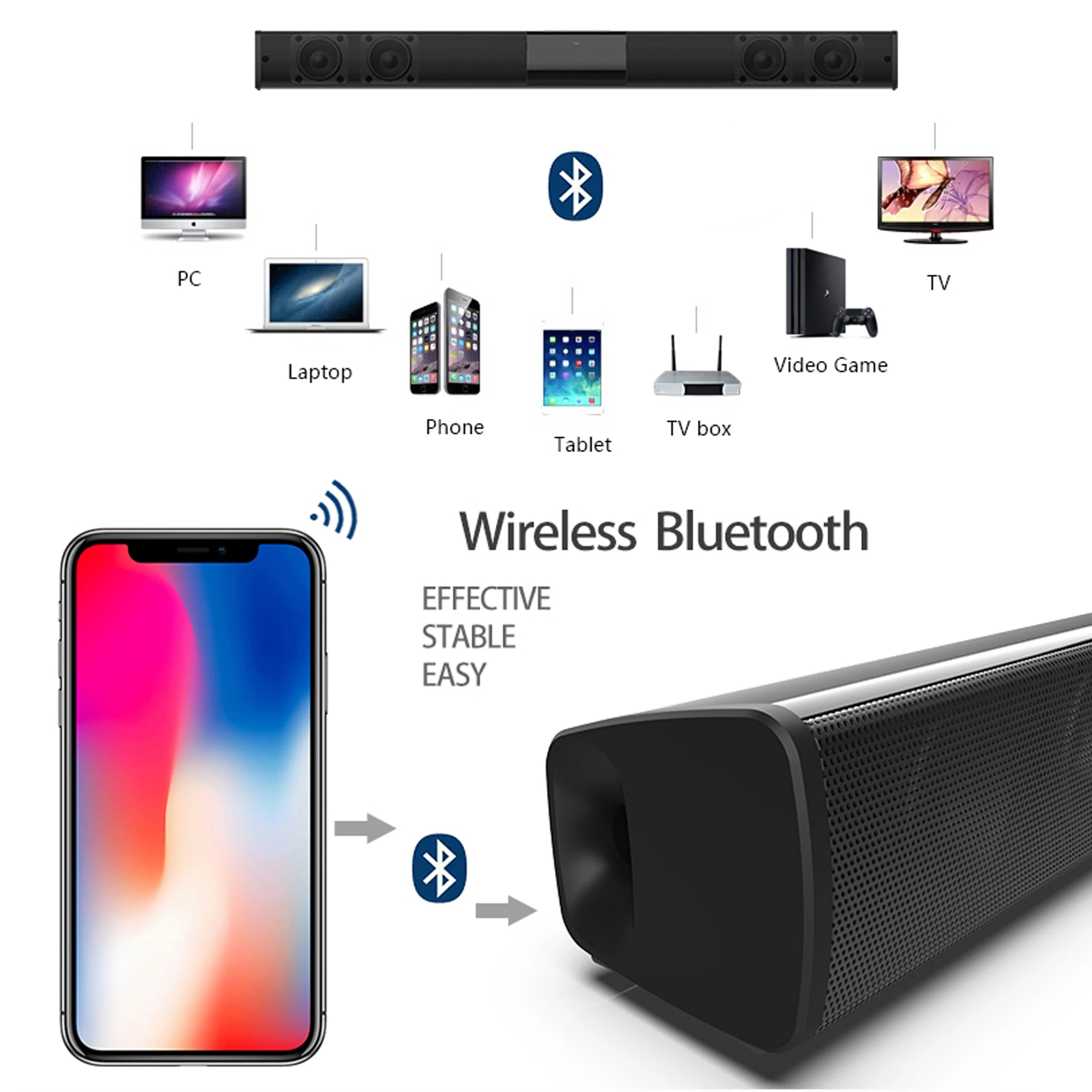 40W High Power Soundbar for TV - Audio Music System For Home incelemesi ve fiyatı