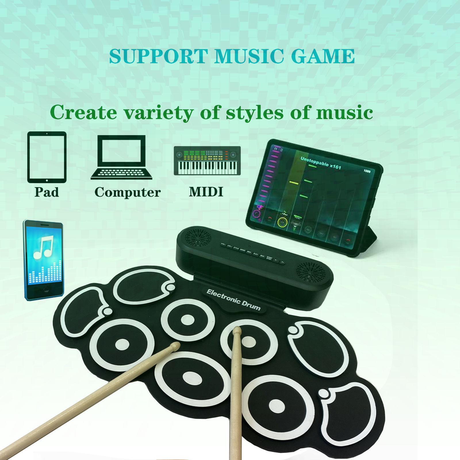 Electronic Drum Set USB Roll-U - Drum Practice Pad incelemesi ve fiyatı