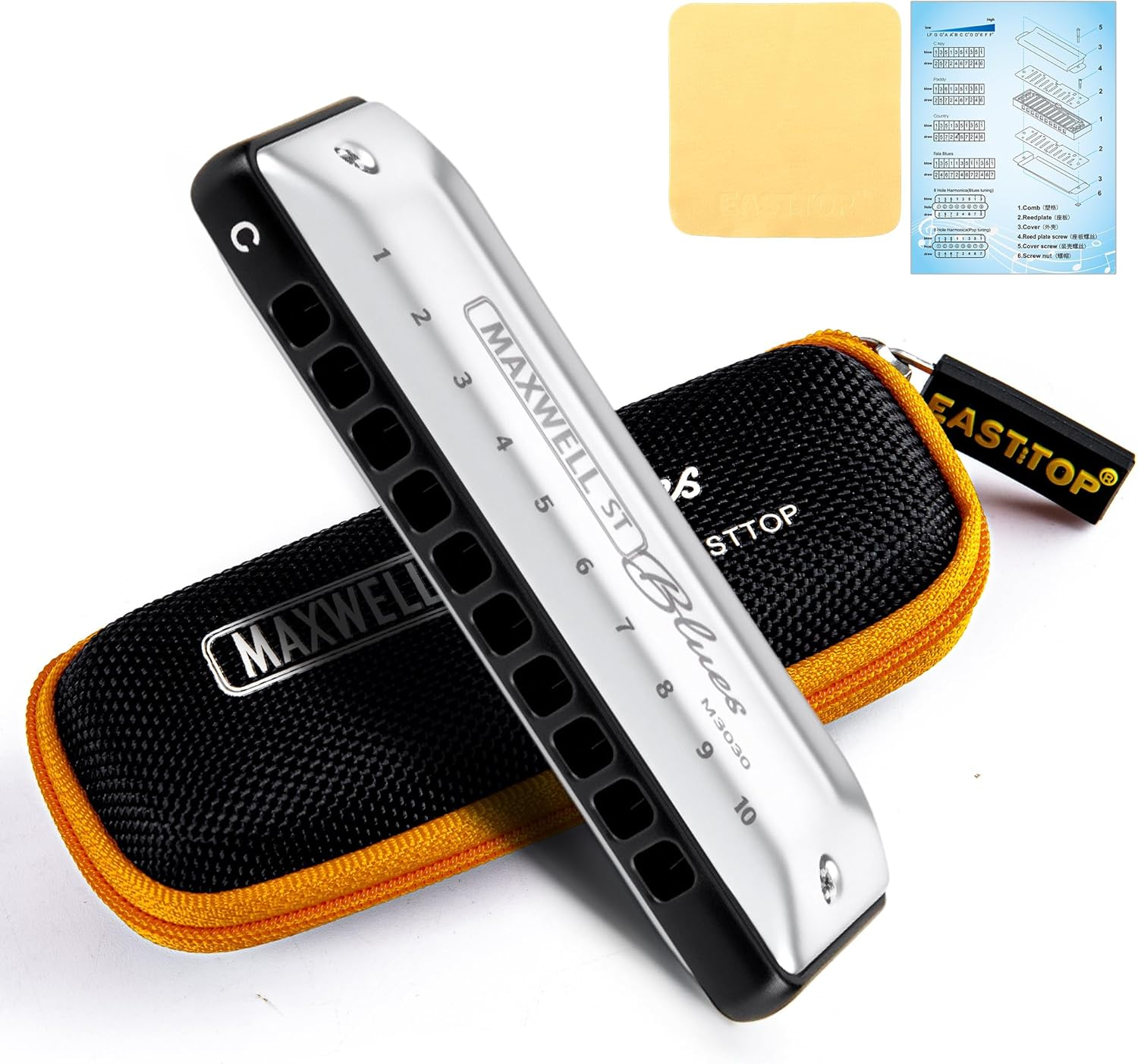 East top MAXWELL ST Blues Harm - Harmonica 10 Hole incelemesi ve fiyatı